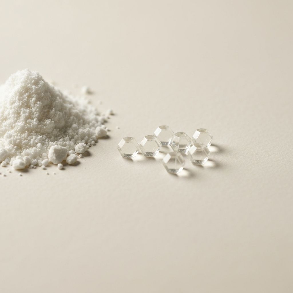 Proszek kolagenu i kryształy biotyny